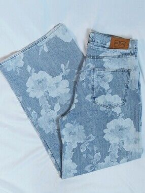 Robert Rodriguez Jeans High Rise Slouchy Wide Leg Rose Bouquet Faded Wash 29 NWT